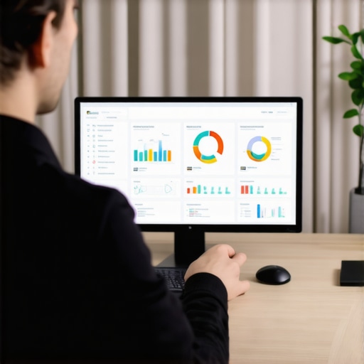 SEO expert reviewing local search categories on multiple monitors with analytical data