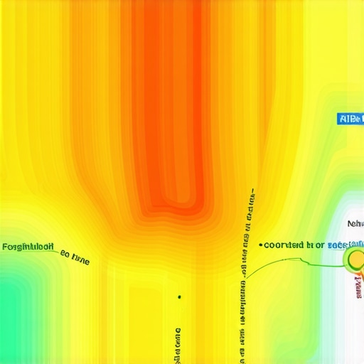 Heat map illustrating neighborhood foot traffic and competitor locations for local SEO