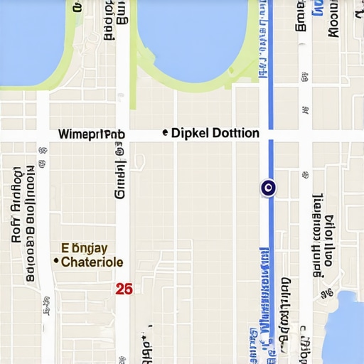 Map illustration highlighting customer movement patterns and hyperlocal analytics