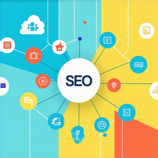Local Business Network for SEO Resilience Illustration of interconnected local business icons symbolizing collaborative SEO strategies.